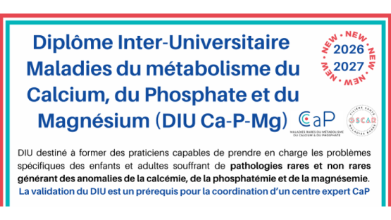 Diplôme Inter-Universitaire « Maladies du métabolisme du calcium, du phosphate et du magnésium » (DIU Ca-P-Mg)